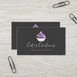 Elegant Calligraphy Script Cupcake Baker Business Card