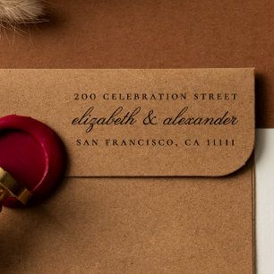 Elegant Calligraphy Script Custom Return Address Self-inking Stamp