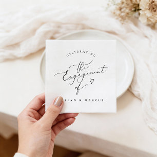 Elegant Calligraphy Script Engagement Party Napkins
