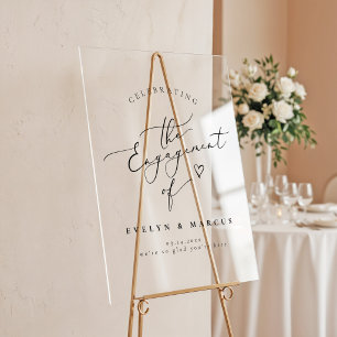 Elegant Calligraphy Script Engagement Welcome Acrylic Sign