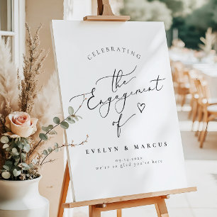 Elegant Calligraphy Script Engagement Welcome Foam Board