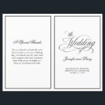 Elegant Calligraphy Script Folded Wedding Program<br><div class="desc">Create a customized folded wedding program using this template design featuring lovely calligraphy script text highlighting the front of the program with special text template to personalize with your detailed information. Please note, this item is printed on flat paper that you will need to fold. You can add or remove...</div>