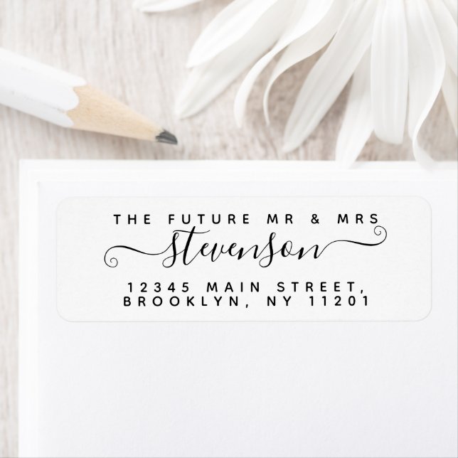 Elegant Calligraphy Script Future MR MRS Wedding Label (Insitu)