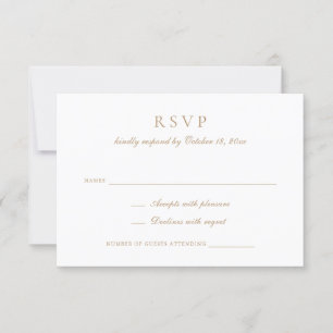 Elegant Calligraphy Script Gold Wedding RSVP Invitation