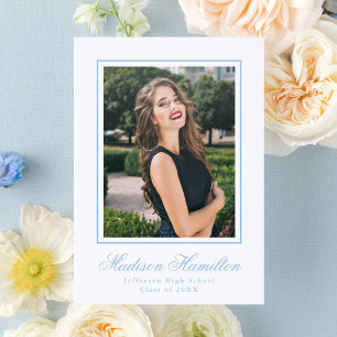 Elegant Calligraphy Script Graduation Letterpress Photo Cards