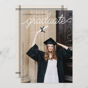 Elegant Calligraphy Script Graduation Photo Announcement