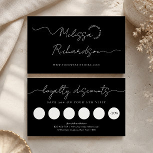 Elegant Calligraphy Script Minimal Salon or Spa Loyalty Card