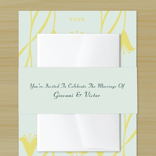 Elegant Calligraphy Script Minimalist Wedding Invitation Belly Band (Creator Uploaded)