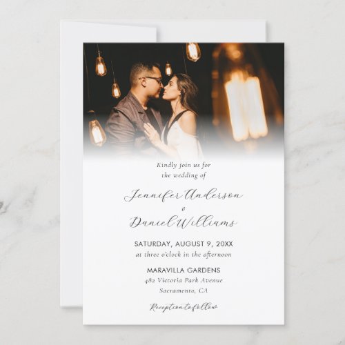 Elegant Calligraphy Script Modern 4 Photo Wedding Invitation