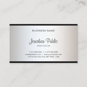 Elegant Calligraphy Script Modern Chic Plain Luxe Business Card