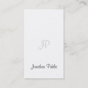 Elegant Calligraphy Script Modern Monogram Sleek Business Card