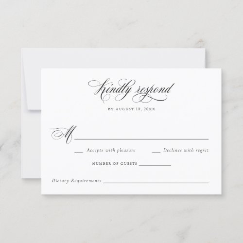 Elegant Calligraphy Script Modern Wedding RSVP Invitation