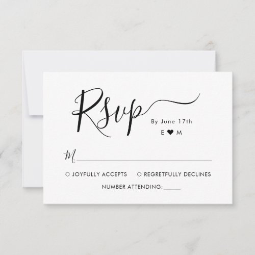 Elegant Calligraphy Script Monogram Wedding RSVP