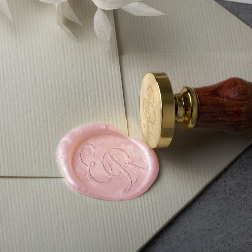 Elegant Calligraphy Script Monogram Wedding Wax Seal Stamp