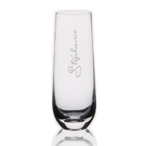 Elegant Calligraphy Script Personalized Name Stemless Champagne Flute