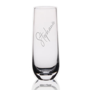 Elegant Calligraphy Script Personalized Name Stemless Champagne Flute