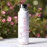 Elegant Calligraphy Script Personalized Name Water Bottle<br><div class="desc">Elegant Calligraphy Script Personalized Name Water Bottle features your custom name in elegant calligraphy script. Perfect as personalized gifts for family and friends for Christmas and birthdays or as favors for weddings and events. Add a personalized touch to custom corporate gifts and more. Designed by ©2025 Evco Studio www.zazzle.com/store/evcostudio</div>