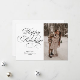Elegant Calligraphy Script Photo Collage Christmas Holiday Card