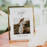 Elegant Calligraphy Script Photo Wedding  Table Number<br><div class="desc">Elegant Calligraphy Script Rustic Wedding Table Number</div>