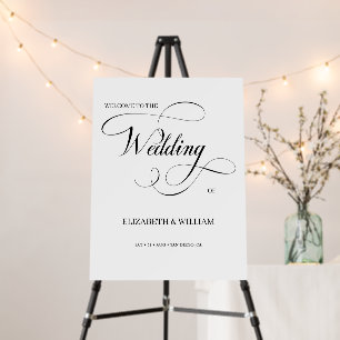 Elegant Calligraphy Script Photo Wedding Welcome Foam Board