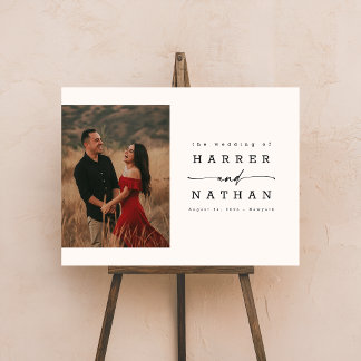 Elegant Calligraphy Script Photo Wedding Welcome Foam Board