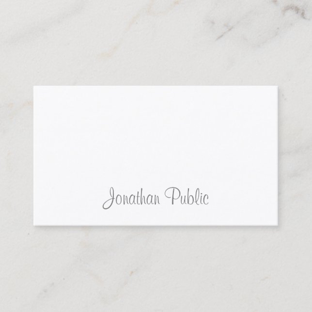 Elegant Calligraphy Script Professional Sleek Luxe Business Card (Front)