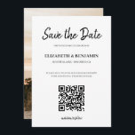 Elegant Calligraphy Script QR Code Photo Save The  Save The Date<br><div class="desc">Modern and elegant design printed Minimalist Calligraphy Script QR Code Photo Save the Date that can be customized with your text. Please click the "Customize it" button and use our design tool to modify this template. Check out the Graphic Art Design store for other products that match this design!</div>