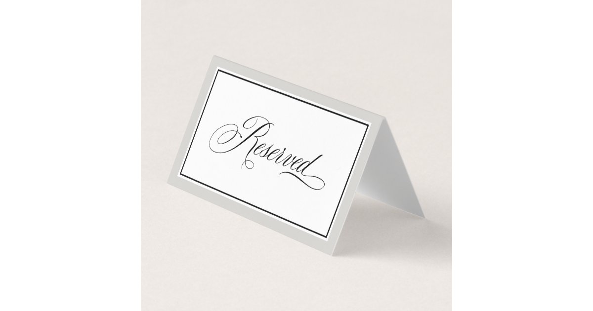 Elegant Calligraphy Script Reserved Table Signs Place Card