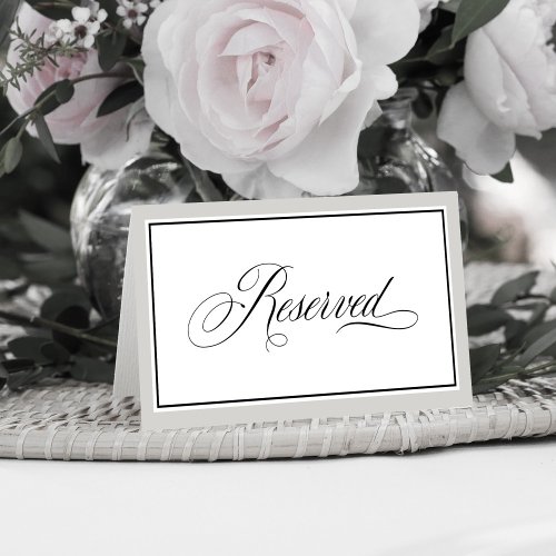 Elegant Calligraphy Script Reserved Table Signs Place Card