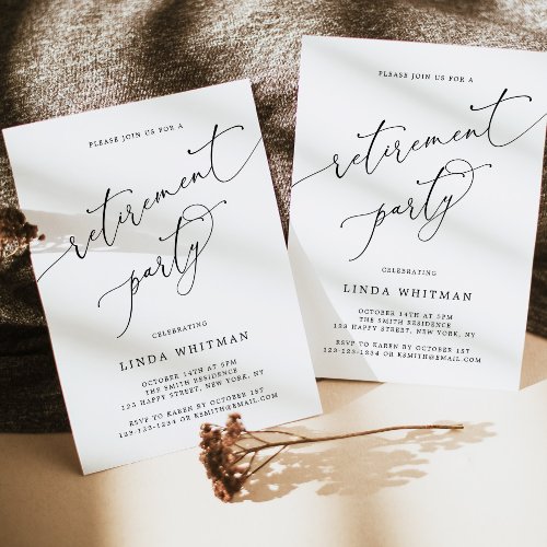 Elegant Calligraphy Script Retirement Party