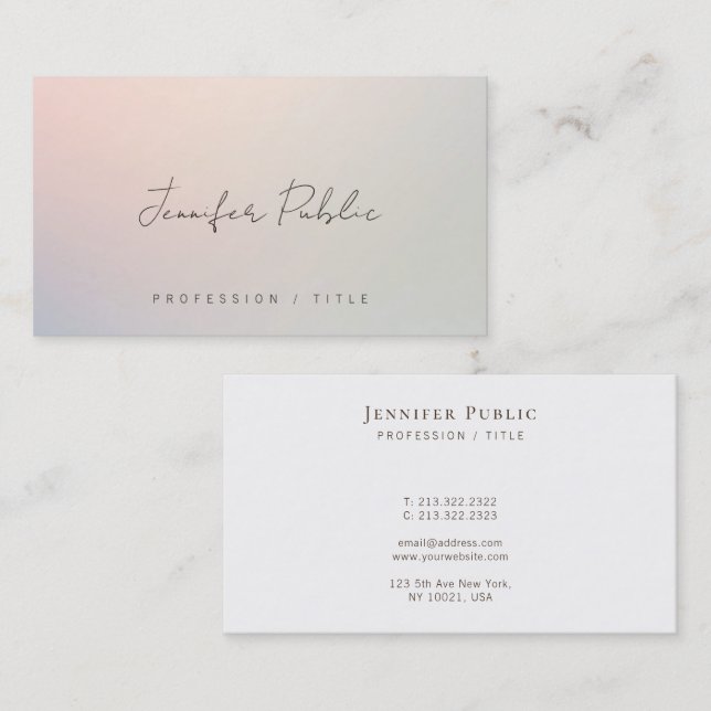 Elegant Calligraphy Script Template Professional Business Card (Front/Back)