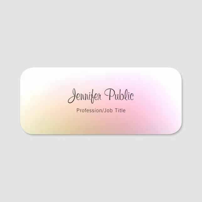 Elegant Calligraphy Script Text Colorful Template Name Tag | Zazzle