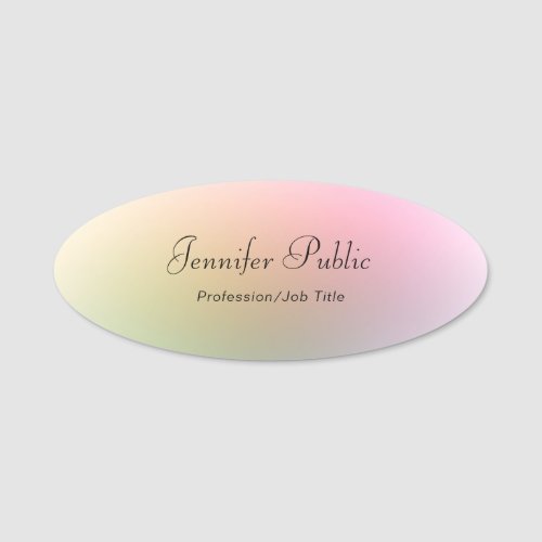 Elegant Calligraphy Script Text Colorful Template Name Tag