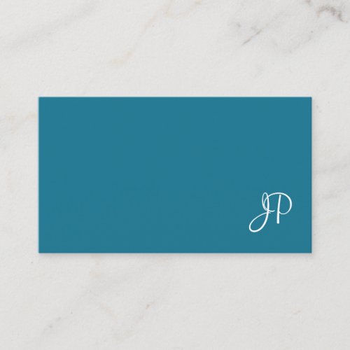 Elegant Calligraphy Script Turquoise Plain Trendy Business Card