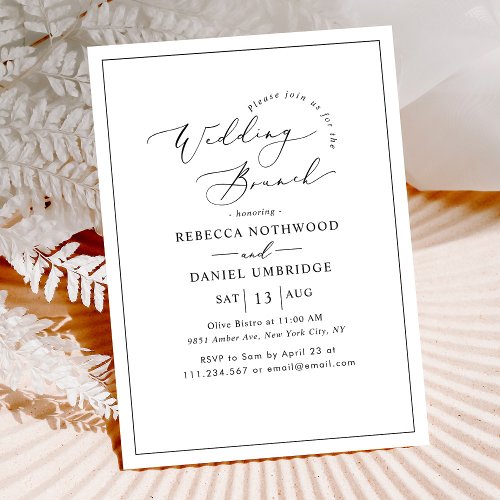 Elegant Calligraphy Script Wedding Brunch Invitation