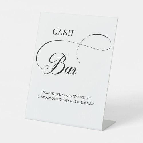 Elegant Calligraphy Script Wedding Cash Bar Sign