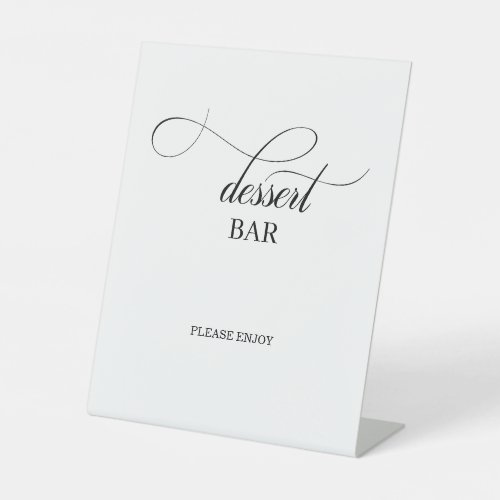 Elegant Calligraphy Script Wedding Dessert Bar Pedestal Sign