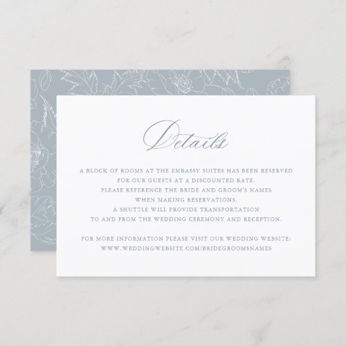 Elegant Calligraphy Script Wedding Details Insert  Invitation