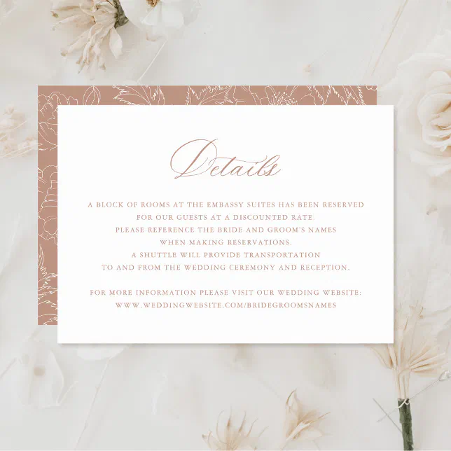 Elegant Calligraphy Script Wedding Details Insert Invitation Zazzle