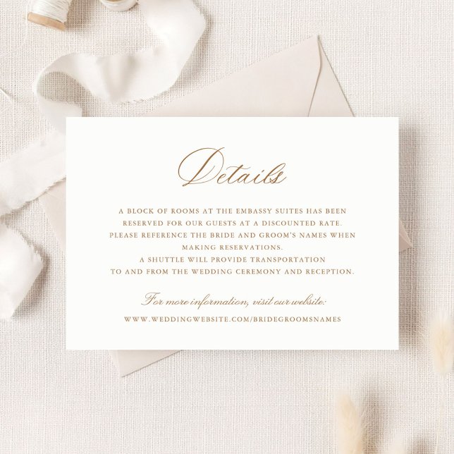 Elegant Calligraphy Script Wedding Details Insert Invitation (Creator Uploaded)