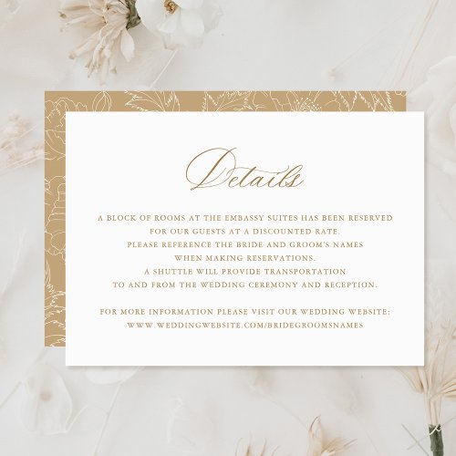 Elegant Calligraphy Script Wedding Details Insert  Invitation