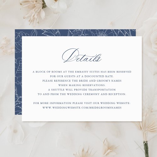 Elegant Calligraphy Script Wedding Details Insert  Invitation