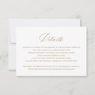 Elegant Calligraphy Script Wedding Details Insert Invitation