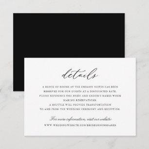 Elegant Calligraphy Script Wedding Details Invitation