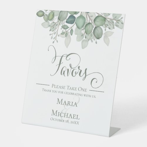 Elegant Calligraphy Script Wedding Favors  Pedestal Sign