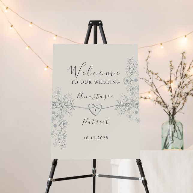 Elegant Calligraphy Script Wedding Foam Board (In Situ (Stand))
