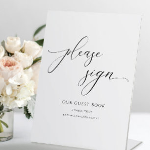 Elegant Calligraphy Script Wedding Guestbook Sign