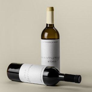 Elegant Calligraphy Script Wedding Guestbook Wine Label
