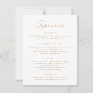 Elegant Calligraphy Script Wedding Information Invitation