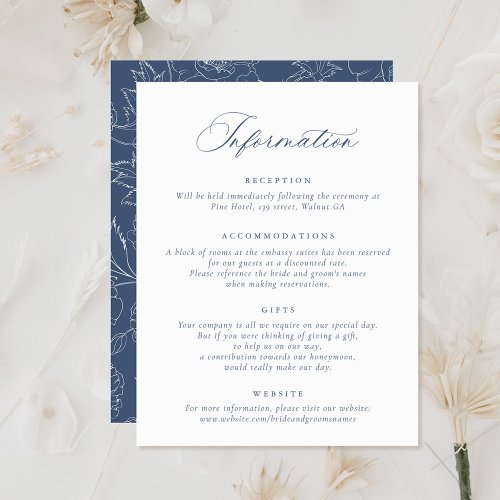 Elegant Calligraphy Script Wedding Information Invitation